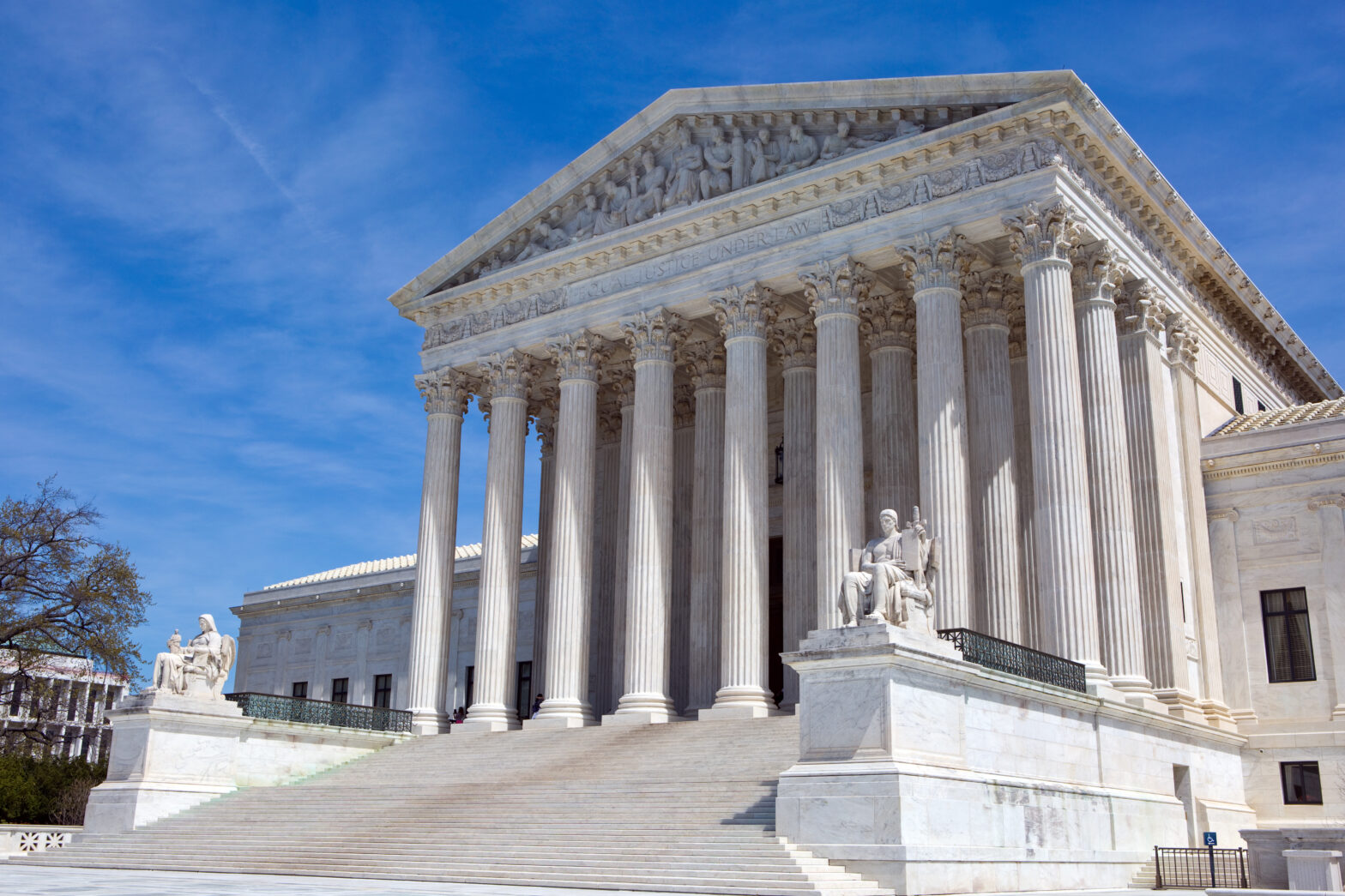 Supreme Court building front steps.