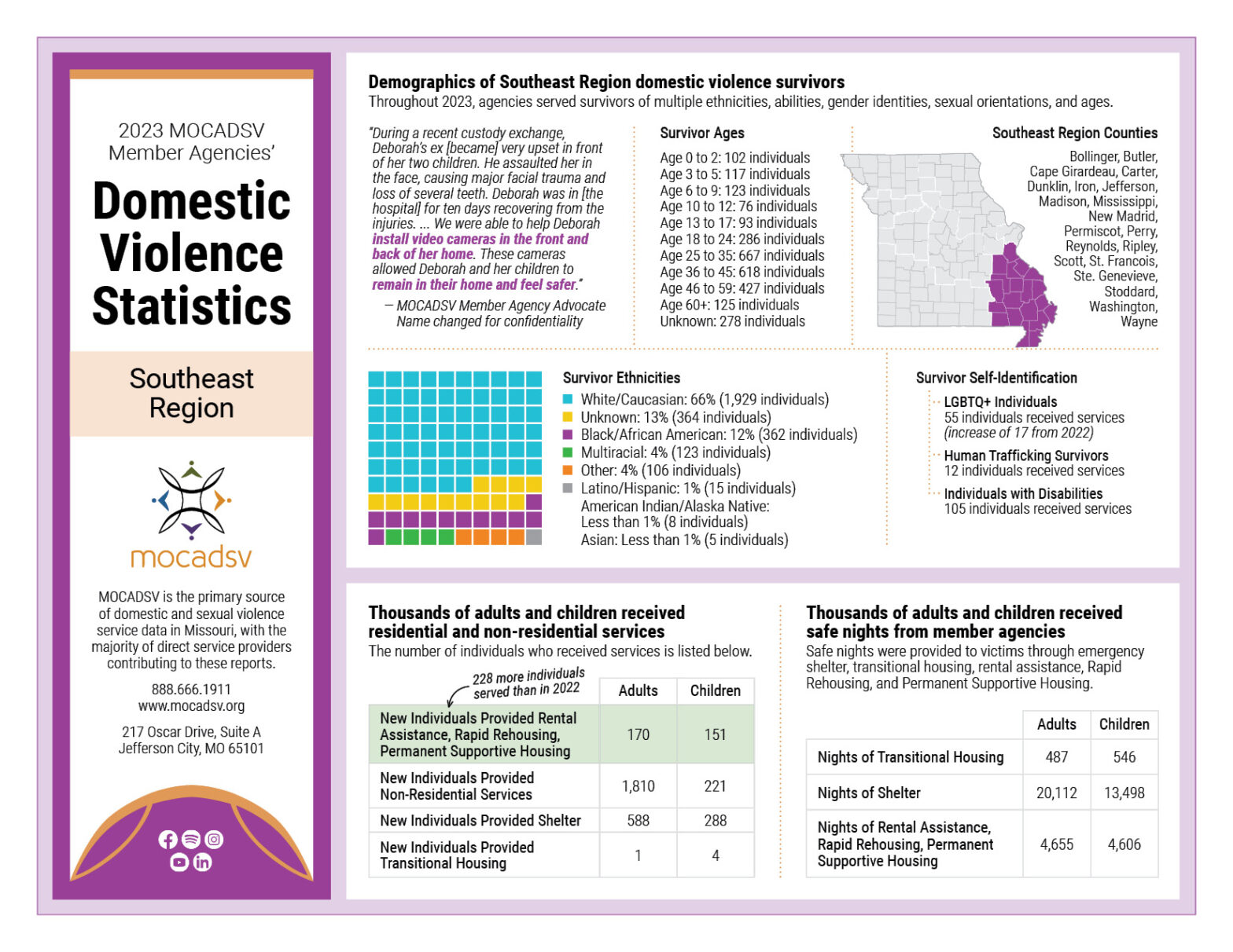 2023 Southeast Region Domestic Violence Stat Sheet